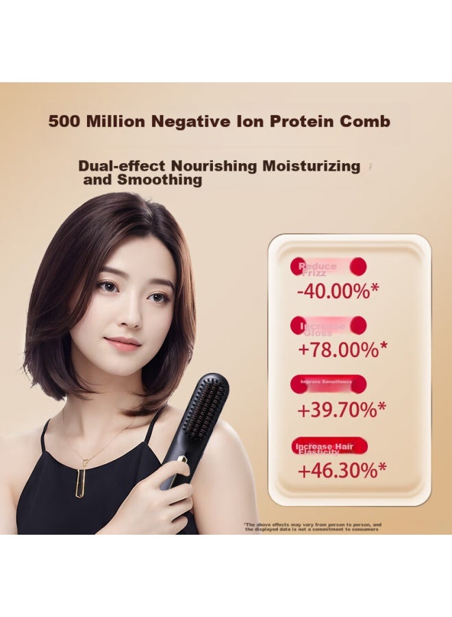 Ubelle Wireless Straightening Brush, 5 Billion Negative Ions, Hair Protection, Non-damaging, Portable, Dual-use For Straightening And Curling, Egg Roll Brush, Straightening Iron, Hair Styling Comb - Image 1