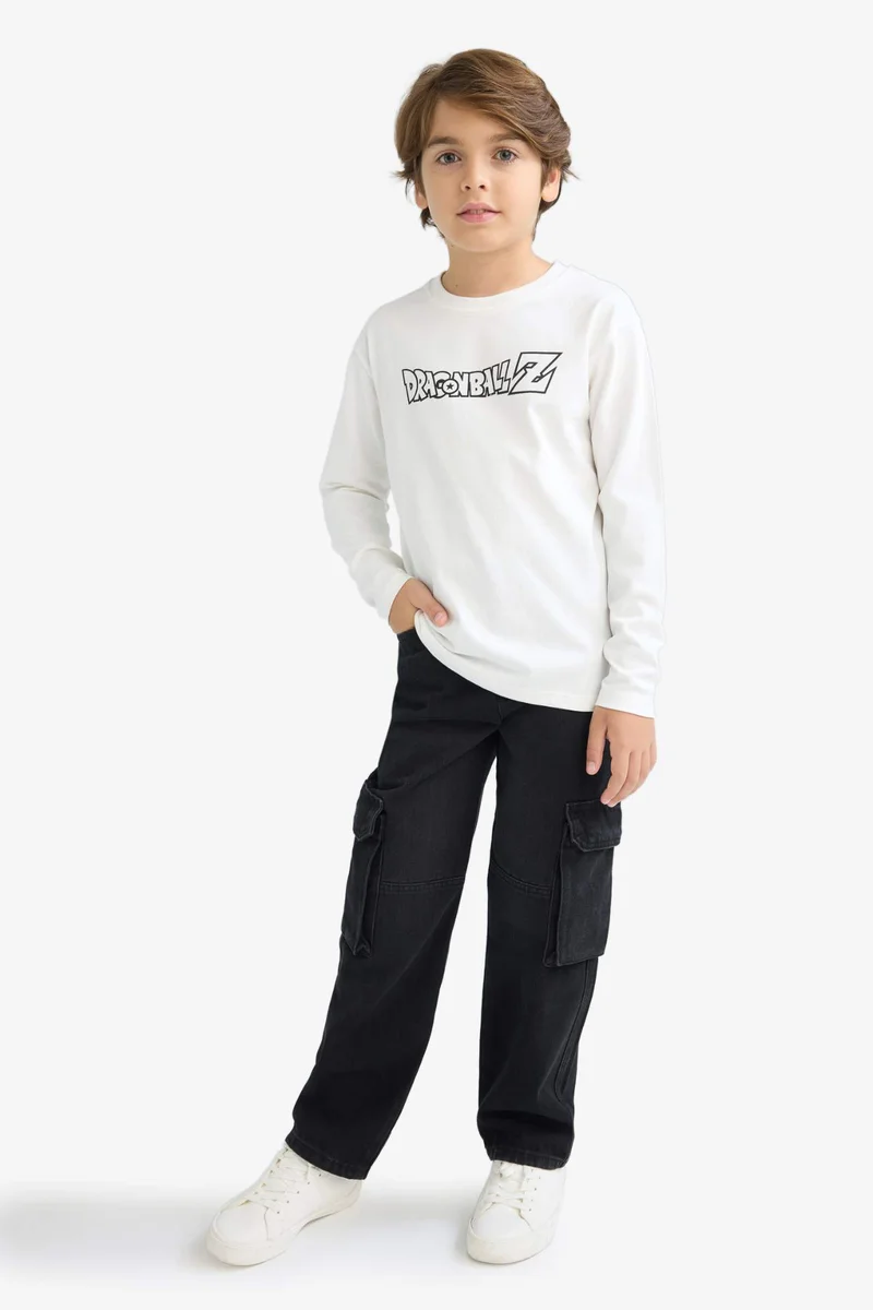 DeFacto Boy Dragon Ball Crew Neck Long Sleeve T-Shirt