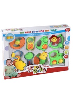 AGD 8-Piece Multi-Shaped Rattle Toy Set 