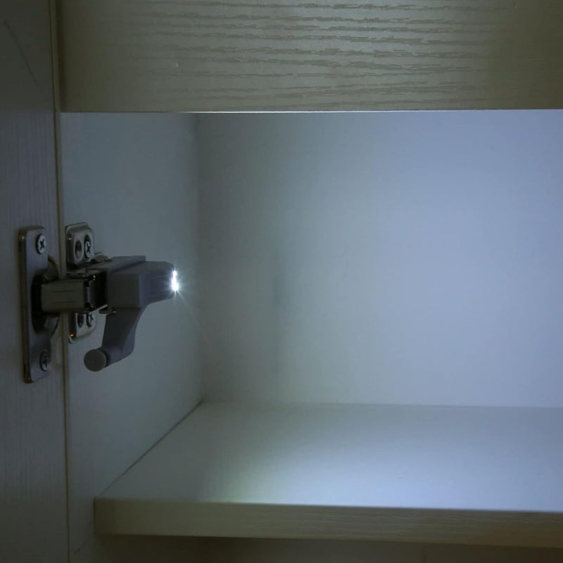Cupboard Hinge LED Light, 10 Set Smart Touch Induction Cabinet Light for Kitchen Cabinet Under Wardrobe Lamp for Closet (White Light + Battery) - Image 5