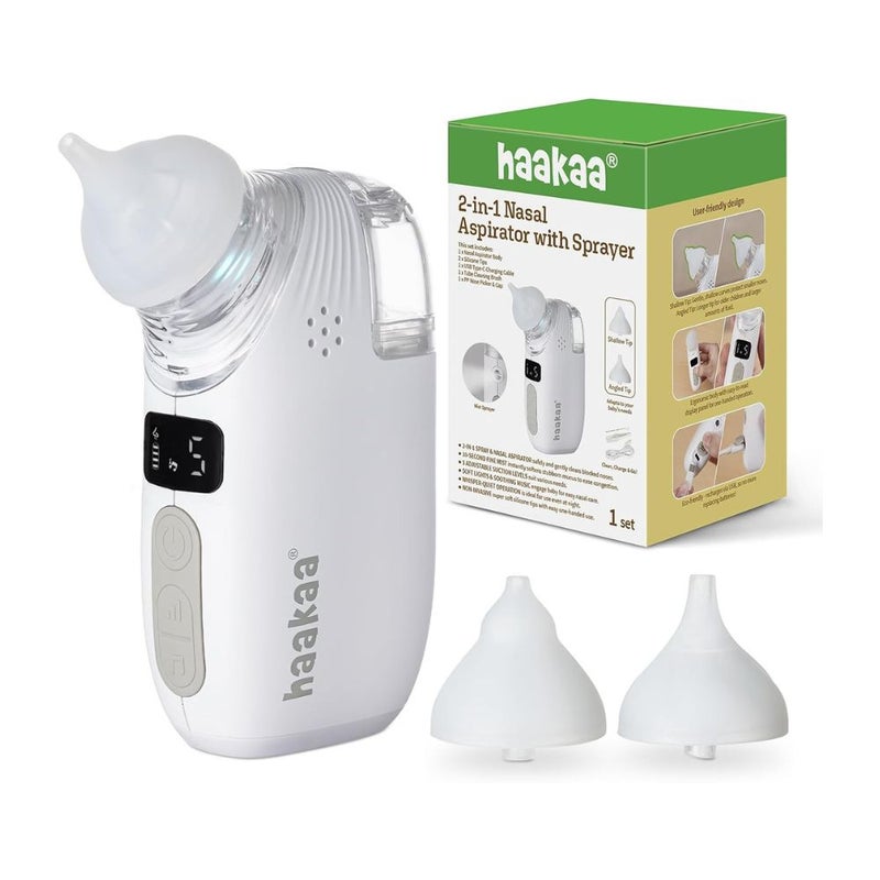 Haakaa - 2-in-1 Electric Baby Nasal Aspirator with Sprayer