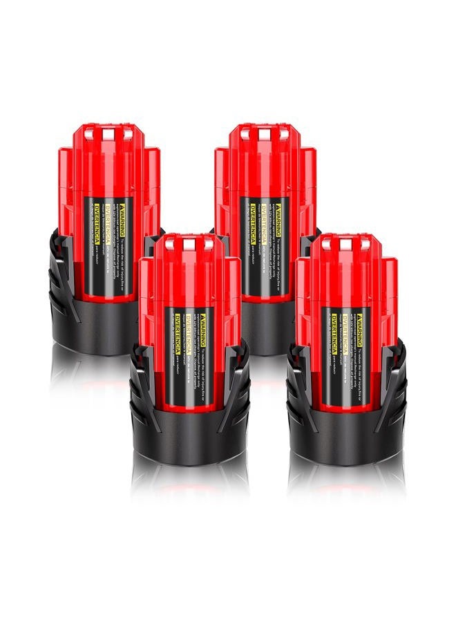 TenHutt 4Packs 12V 3.0Ah Li-Ion Battery Replacement for Milwaukee M-12 Battery 48-11-2401 48-11-2412 48-11-2440 48-11-2425 48-11-2450, Compatible with Milwaukee 12-Volt Cordless Power Tools/Heated Jacket - Image 1