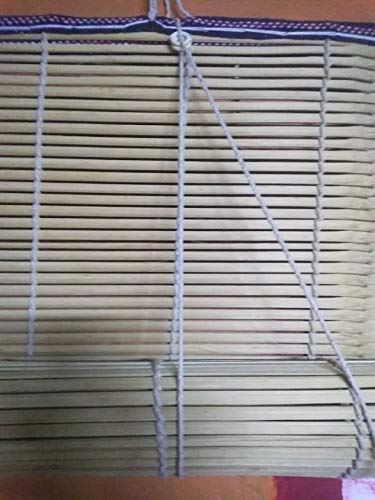 HeeMo Bamboo Solid Curtain 3 x 5 feet Beige Pack of 1 Cordless - Image 4