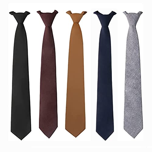HOULIFE Ties for Men, Solid Mens Tie, Cotton Stripe Skinny Ties for Men, Slim Men’s Neckties for Wedding Party - Image 3