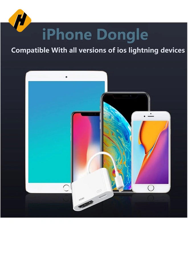 MFi Certified] Lightning to HDMI, Lightning to 1080P Audio Digital AV Adapter, 4K Video HDMI Sync Screen Connector with Charging Port for iPhone 11/XS/XR/X/8 7, iPad on HD TV/Monitor/Projector