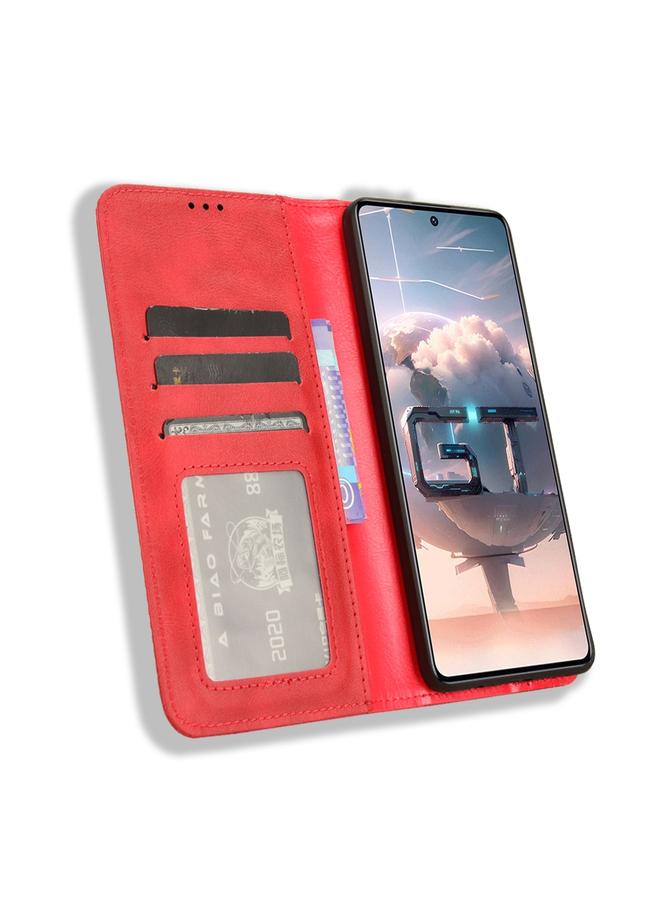 زبون جراب لهاتف Infinix GT 10 Pro مصنوع من الجلد بمشبك مغناطيسي بتصميم كلاسيكي - Image 4