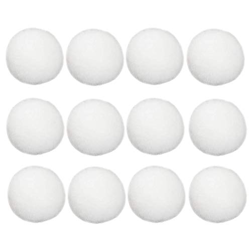 Chris.W 12pcs White Artificial Rabbit Fur Pom Poms Ball for Handbag Pendant Keychain Decoration (2-3/4inch) - Image 1