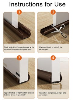Oasisgalore Upgrade Under Door Draft Stopper with Brush, Cuttable Seal Blocker, 36.6" Length, Reduces Noise  - Image 5