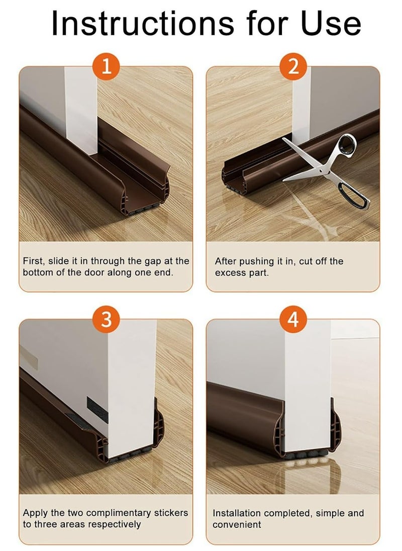 Oasisgalore - Upgrade Under Door Draft Stopper with Brush, Cuttable Seal Blocker, 36.6" Length, Reduces Noise - Image 1