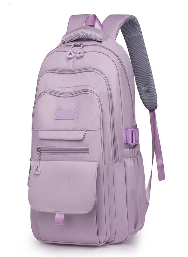 Lamprod Cute Aesthetic Backpack Girls Backpack for School Large Capacity Bookbags College Backpack for Students Kids Teen Girls Laptop Bookbag Casual Travel Daypacks(Purple) - Image 1