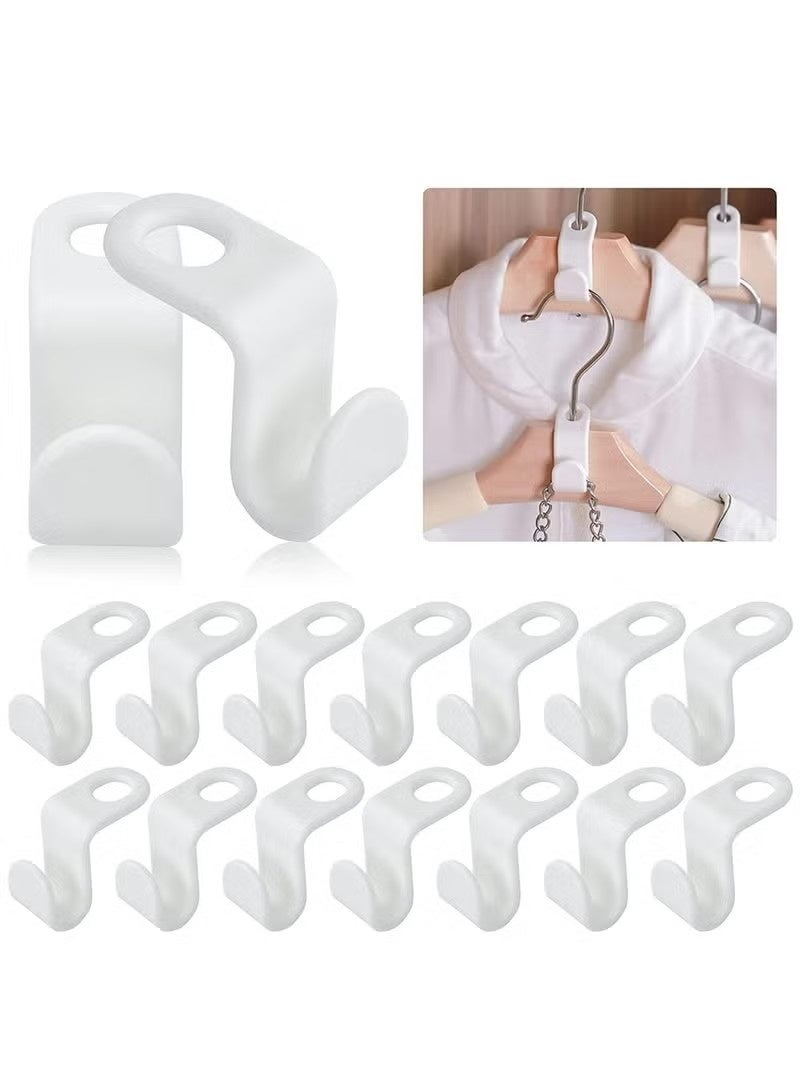 30 Pcs Clothes Hanger Connector Hooks Extender Clips for Closet Hangers Space Saving（White） - Image 1