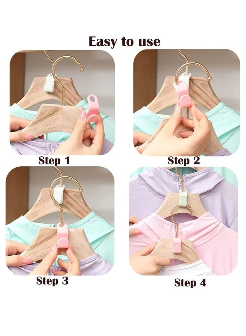 30 Pcs Clothes Hanger Connector Hooks Extender Clips for Closet Hangers Space Saving（White） - Image 3