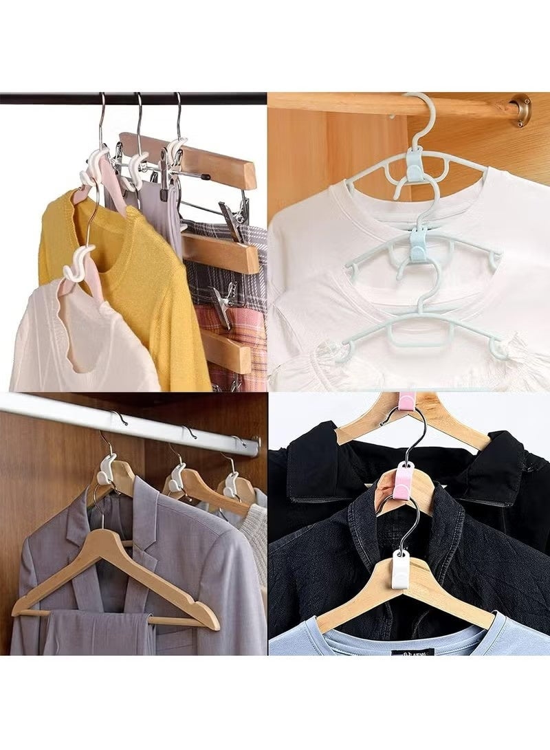 30 Pcs Clothes Hanger Connector Hooks Extender Clips for Closet Hangers Space Saving（White） - Image 5