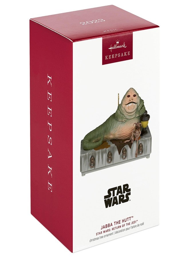 Hallmark Keepsake زينة عيد الميلاد التذكارية من هولمارك لعام 2023، زينة جابا ذا هات من فيلم حرب النجوم: عودة الجيداي مع الصوت والحركة، هدايا لمحبي حرب النجوم - Image 3