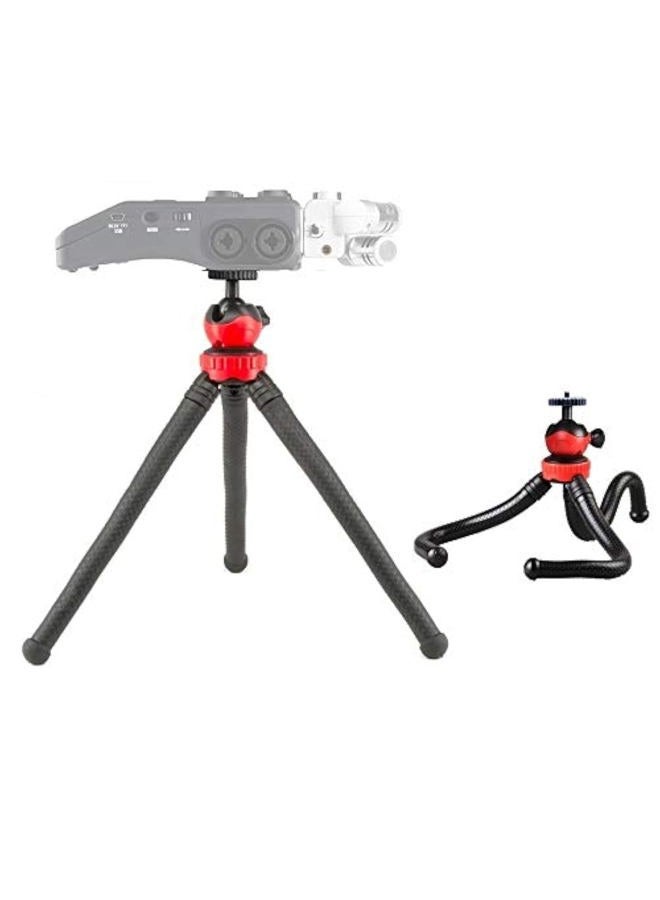 AceTaken 12'' Flexible Tripod Stand for Zoom Recorder H6 H5 H4n H2n H1n - Acetaken Black+red - Image 1