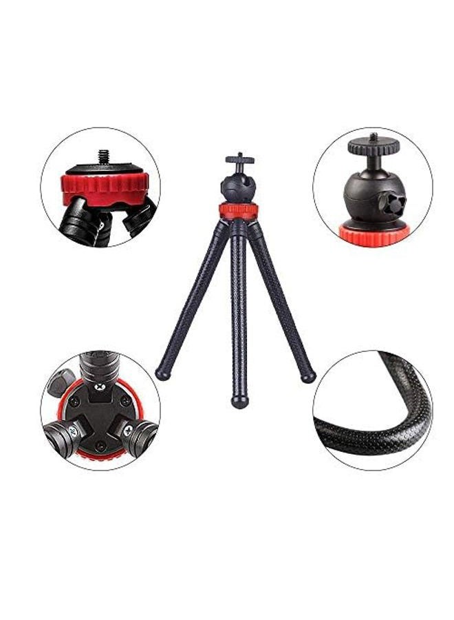 AceTaken 12'' Flexible Tripod Stand for Zoom Recorder H6 H5 H4n H2n H1n - Acetaken Black+red - Image 3