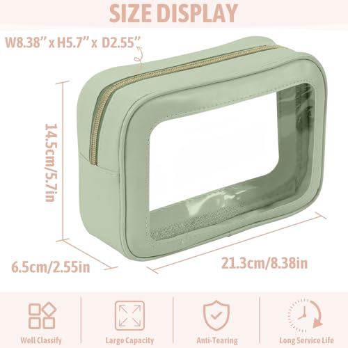YOPCDJ 3PCS Clear Toiletry Bag,TSA Approved Travel Pouch with Zipper for Cosmetics and Toiletries，Diaper Bag Organizer Pouch Set, Purse Organizer and Clear Car Bag for Women and Kids - Image 3