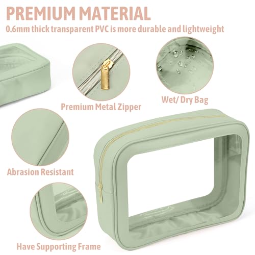 YOPCDJ 3PCS Clear Toiletry Bag,TSA Approved Travel Pouch with Zipper for Cosmetics and Toiletries，Diaper Bag Organizer Pouch Set, Purse Organizer and Clear Car Bag for Women and Kids - Image 4