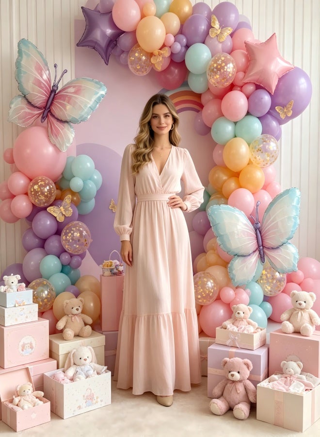 Nestvel 118Pcs Pastel Butterfly Balloon Garland Kit, Party Balloon Decor Toys for Girls & Kids, Birthday Baby Shower Eid Wedding & All Occasion Magical Party Supplies - Image 5