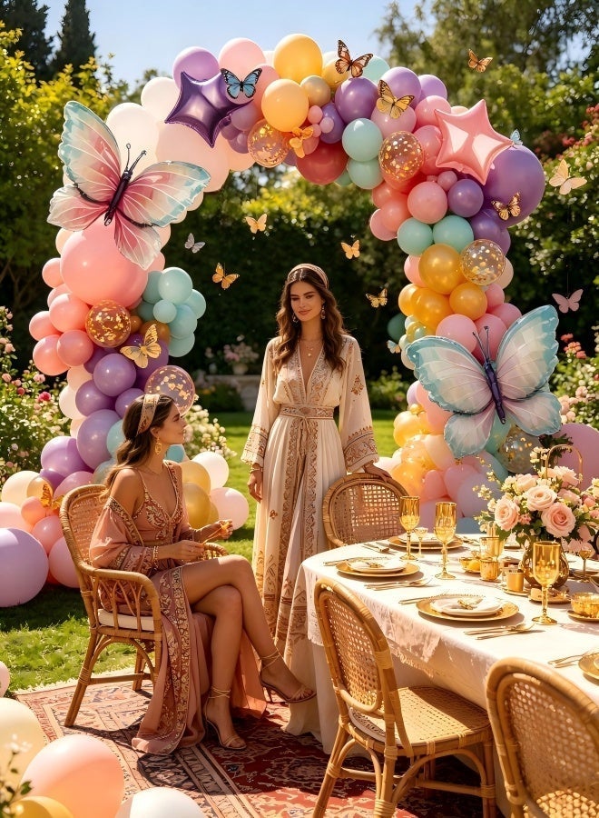 Nestvel 118Pcs Pastel Butterfly Balloon Garland Kit, Party Balloon Decor Toys for Girls & Kids, Birthday Baby Shower Eid Wedding & All Occasion Magical Party Supplies - Image 4