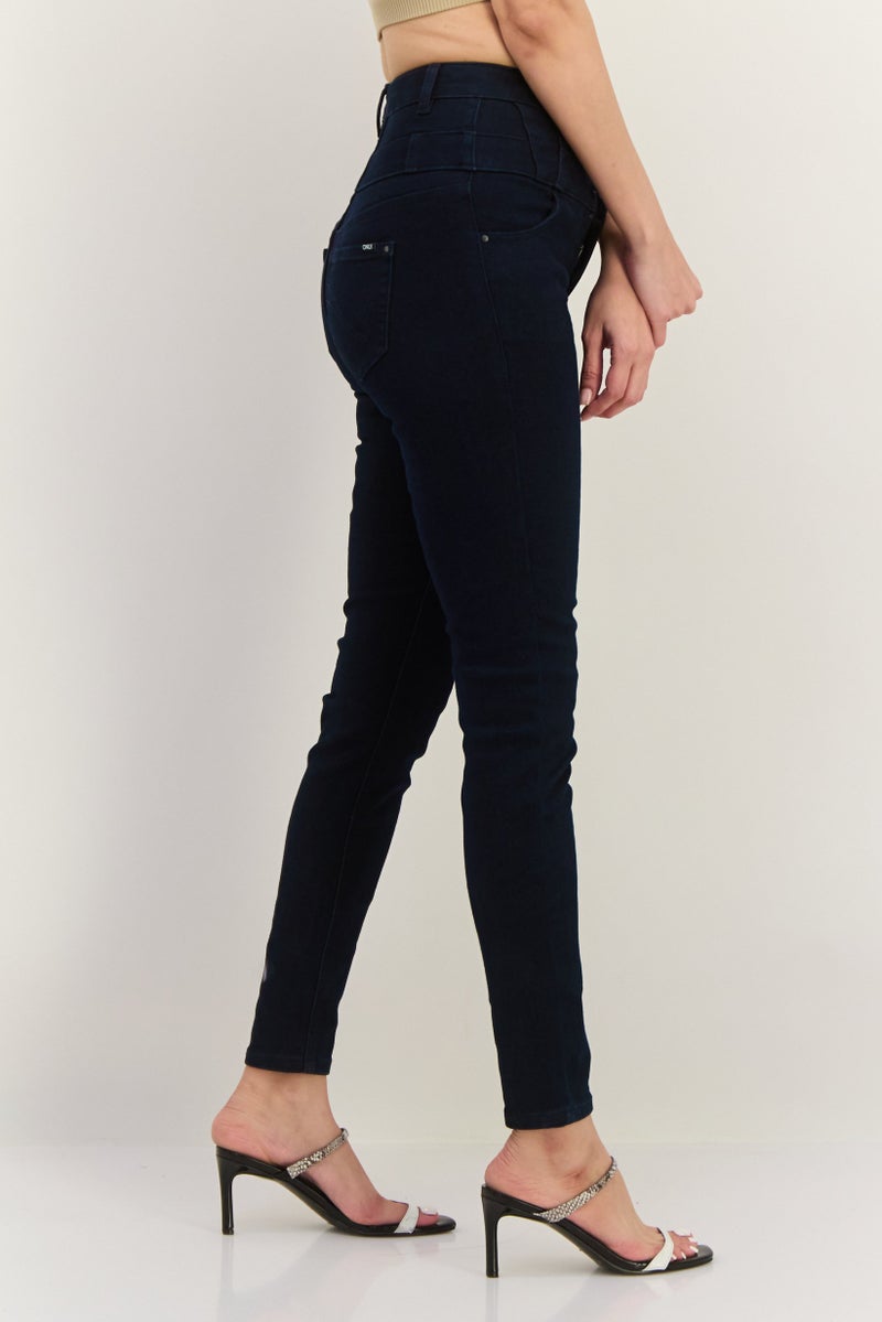 ONLY Women Skin Fit Plain Stretchable Denim, Navy - Image 2