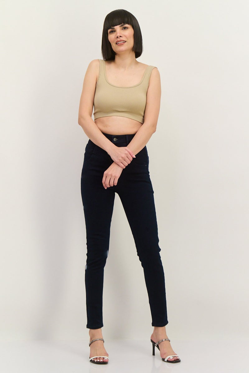 ONLY Women Skin Fit Plain Stretchable Denim, Navy - Image 4