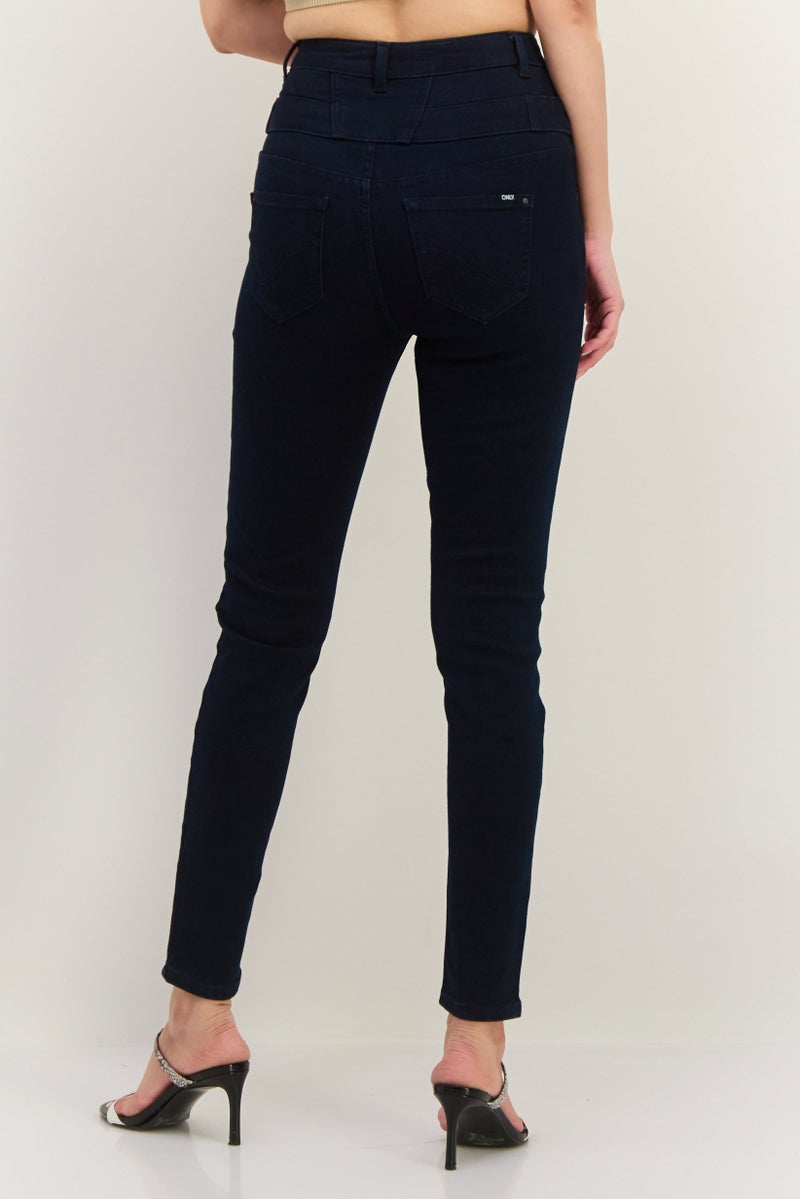 ONLY Women Skin Fit Plain Stretchable Denim, Navy - Image 3