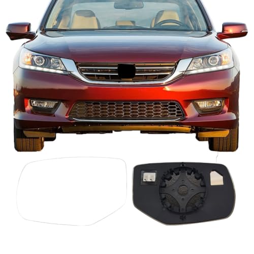 SKOUIO Driver Side Mirror Replacement Glass for HONDA Accord 2013-2017,Backing Plate Power Heated Left Side View Mirror Glass for HONDA Accord 2013 2014 2015 2016 2017 - Image 1
