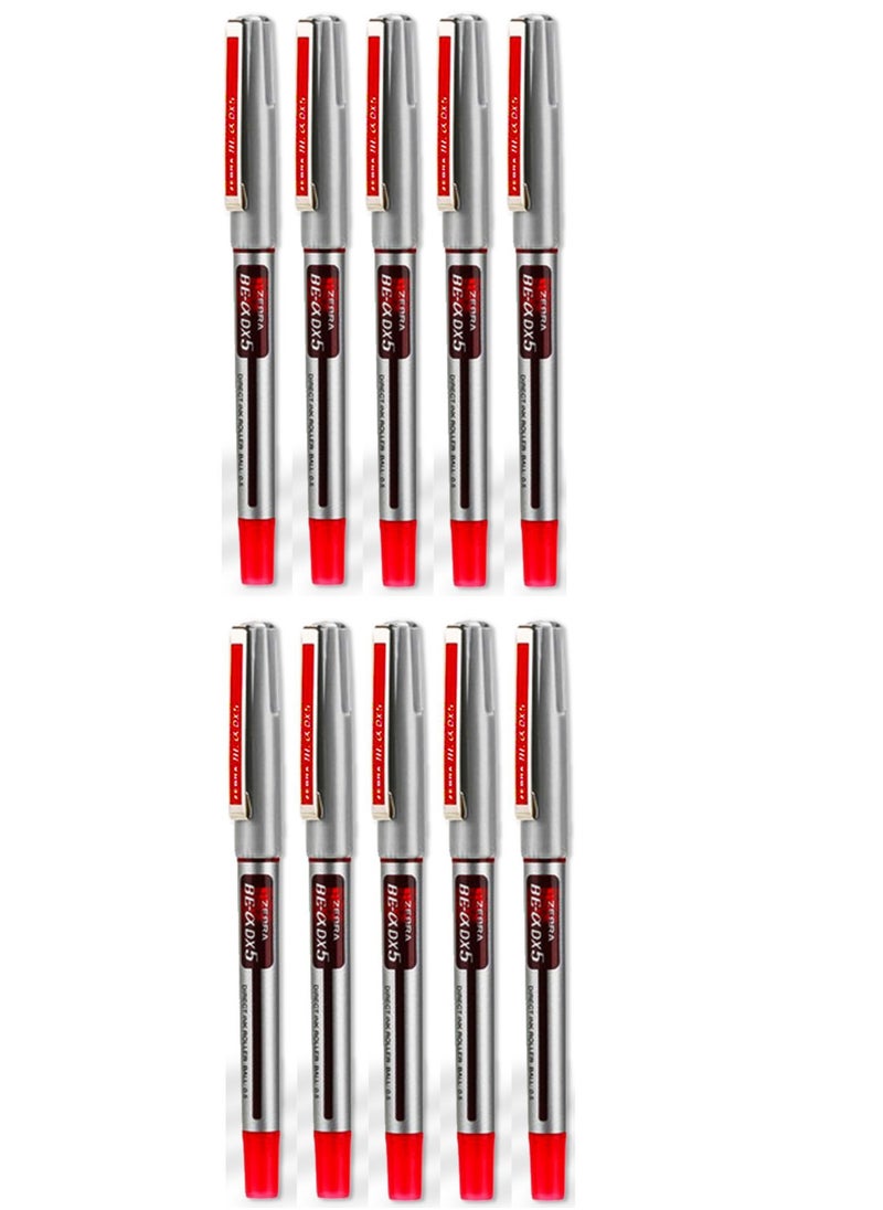 ZEBRA DX5 Direct Ink Roller Pen Set Gold/Red  - Image 1