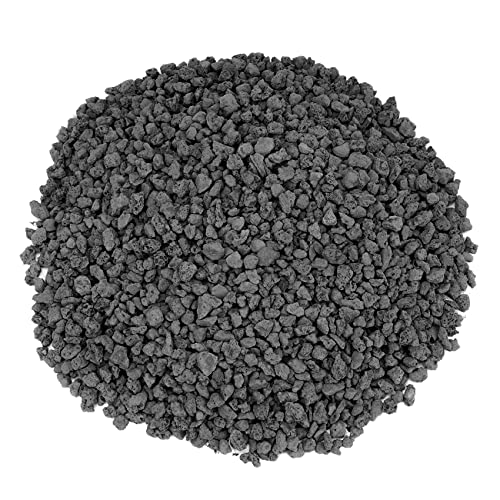 Mr. Fireglass 10 Pounds Black Natural Lava Rock for Indoor Outdoor Gas Fire Pits Fireplaces & Barbecue Grills | Volcanic Lava Stones for Decorating Garden Landscaping, Potted Plants, 0.2"-0.3" - Image 1