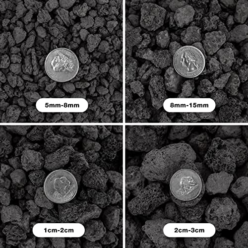 Mr. Fireglass 10 Pounds Black Natural Lava Rock for Indoor Outdoor Gas Fire Pits Fireplaces & Barbecue Grills | Volcanic Lava Stones for Decorating Garden Landscaping, Potted Plants, 0.2"-0.3" - Image 3