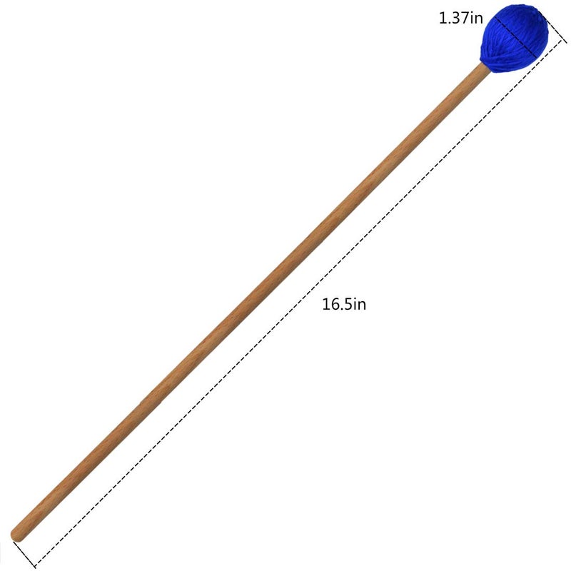 Yolyoo ماليت ماريمبا برؤوس خيوط متوسطة الصلابة من يولييو مع مقHandles من القيقب، عبوة من 2 باللون الأزرق - Image 2