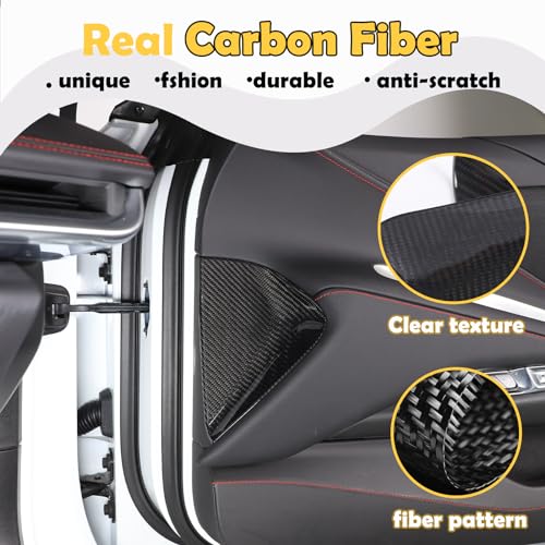 CHEAYAR Carbon Fiber Car Interior Door Panel Trim Cover Compatible with Corvette C8 Stingray 2020 2021 2022 2023, Inner Side Door Panel Strip Cover Trim Decoration Accessories (Black Carbon) - Image 4