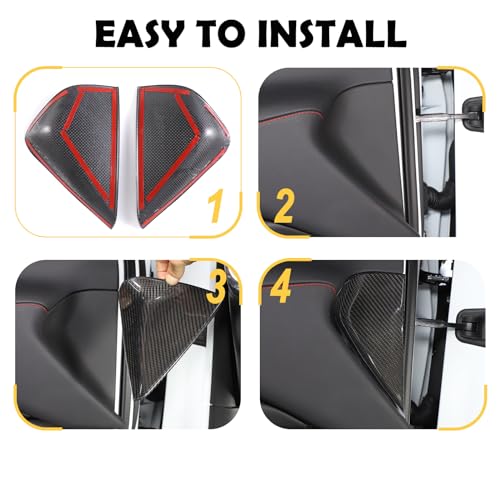 CHEAYAR Carbon Fiber Car Interior Door Panel Trim Cover Compatible with Corvette C8 Stingray 2020 2021 2022 2023, Inner Side Door Panel Strip Cover Trim Decoration Accessories (Black Carbon) - Image 5
