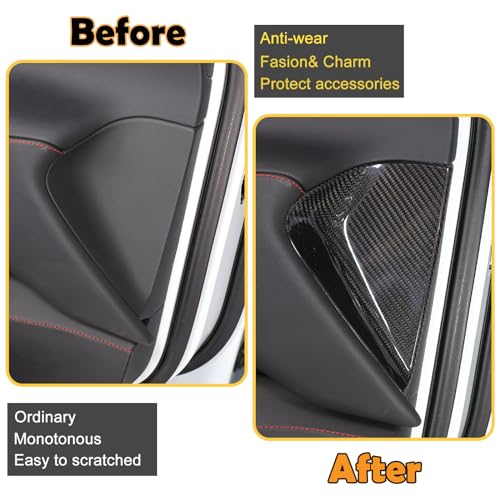 CHEAYAR Carbon Fiber Car Interior Door Panel Trim Cover Compatible with Corvette C8 Stingray 2020 2021 2022 2023, Inner Side Door Panel Strip Cover Trim Decoration Accessories (Black Carbon) - Image 2