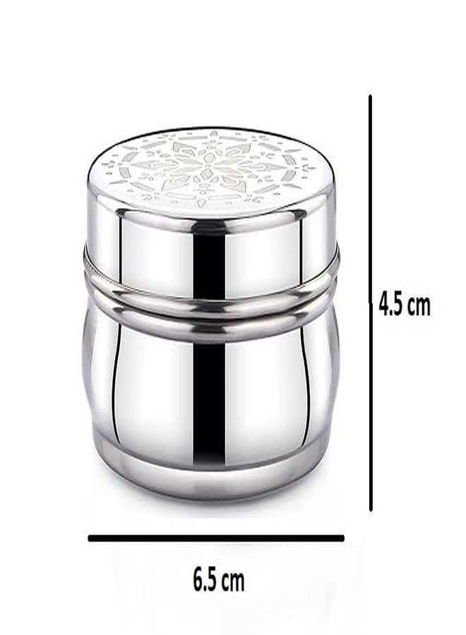 Expresso Stainless Steel Small/Mini Box Dabba/Container/Storage Box, Laser Design, Set of 2 (75 Ml) - Image 2