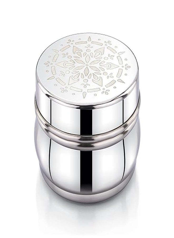 Expresso Stainless Steel Small/Mini Box Dabba/Container/Storage Box, Laser Design, Set of 2 (75 Ml) - Image 5