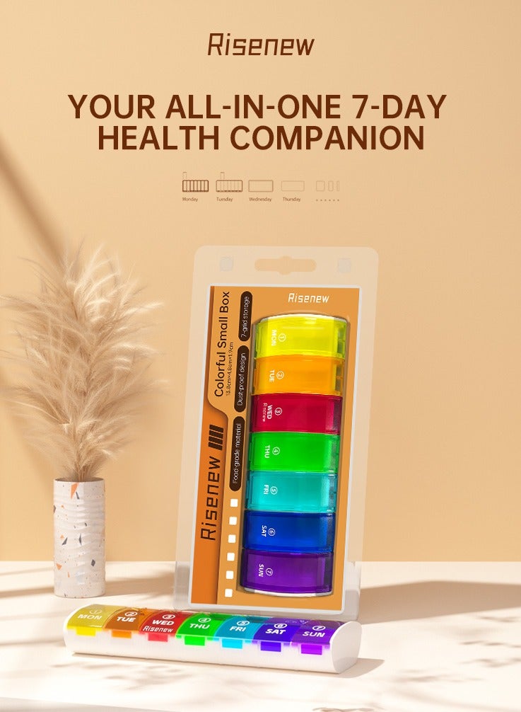 Weekly Pill Organizer, BPA Free, Large Compartment to Hold Vitamins, Cod Liver Oil, Supplements and Medication - Image 2