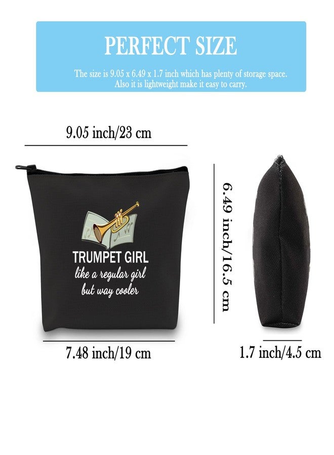 GJTIM Trumpeter Gift Trumpet Player Gift Brass Band Trumpeter Cosmetic Bag Zipper Pouch (Trumpet Black) - Image 2