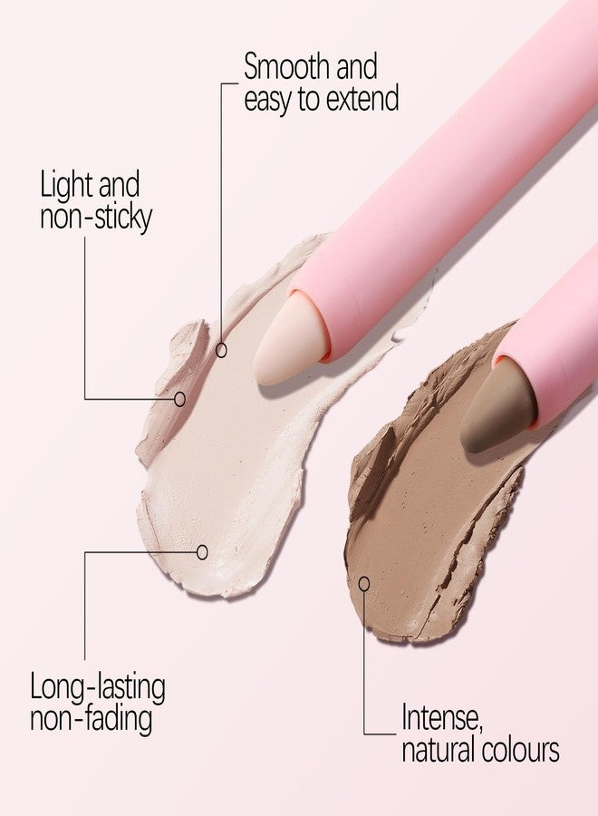 بوبين قلم تحديد الحواجب من بوبين، قلم تحديد الحواجب عالي الدقة مع قلم إضاءة، قلم تحديد الحواجب ثنائي اللون، قلم حواجب كريمي مضيء، يمنحكِ حواجب بمظهر طبيعي. - Image 3