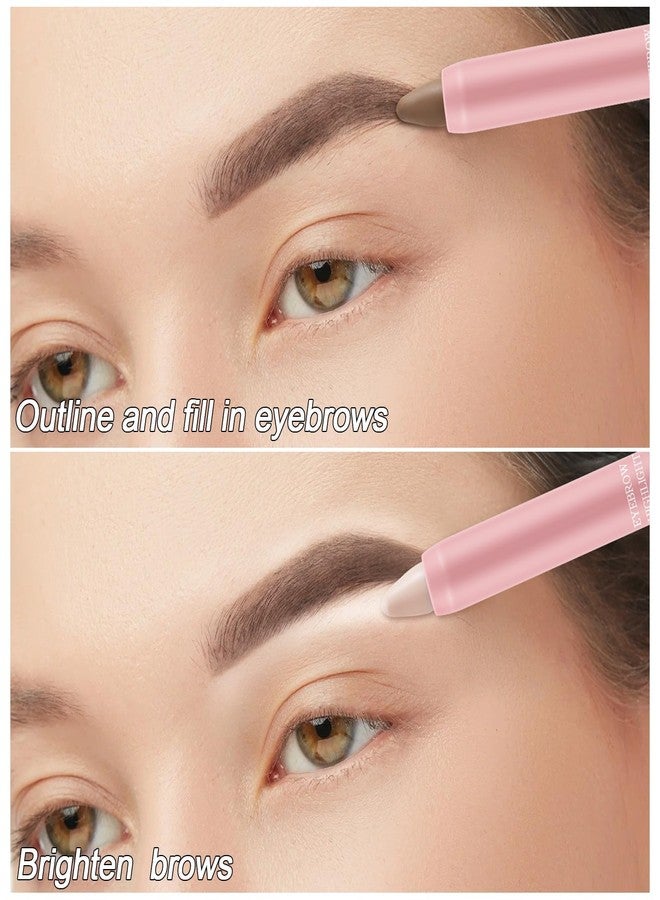 بوبين قلم تحديد الحواجب من بوبين، قلم تحديد الحواجب عالي الدقة مع قلم إضاءة، قلم تحديد الحواجب ثنائي اللون، قلم حواجب كريمي مضيء، يمنحكِ حواجب بمظهر طبيعي. - Image 4