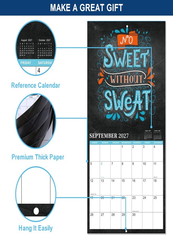 Artfan Calendar 2026-2027 - Wall Calendar 2026-2027, Jul. 2026 - Dec. 2027, 12" x 24" (Open), 18 Month Wall Calendar, Funny Calendar with Unruled Block - Motivational Sentence - Image 5