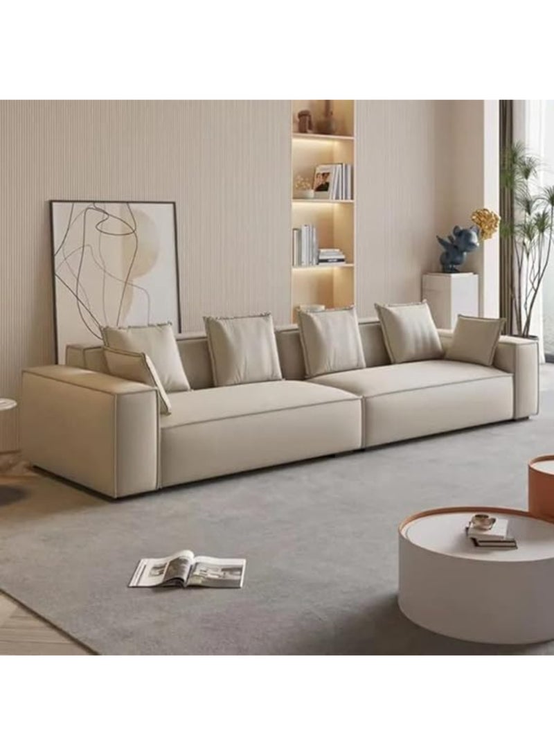 KARNAK Tokyo Luxury Modern L-Shaped Velvet Sofa Set for Living Room – Beige 360x98x70 cm  - Image 3