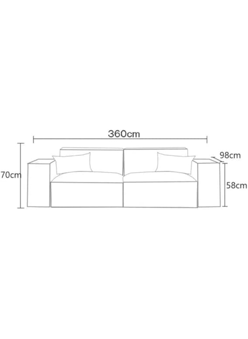 KARNAK Tokyo Luxury Modern L-Shaped Velvet Sofa Set for Living Room – Beige 360x98x70 cm  - Image 2