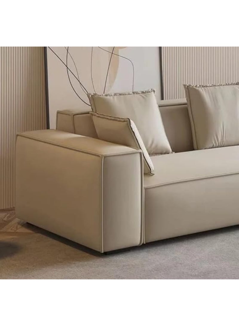 KARNAK Tokyo Luxury Modern L-Shaped Velvet Sofa Set for Living Room – Beige 360x98x70 cm  - Image 5