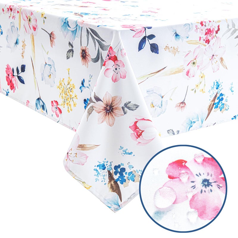 Joyfol Day Spillproof Floral Spring/Summer Indoor Tablecloth  Wrinkle Resistant Flower Table Cloth for Rectangle Tables  Picnic/Patio/Parties Outdoor Table Covers (60 X 84 Inch  Rectangular) - Image 2
