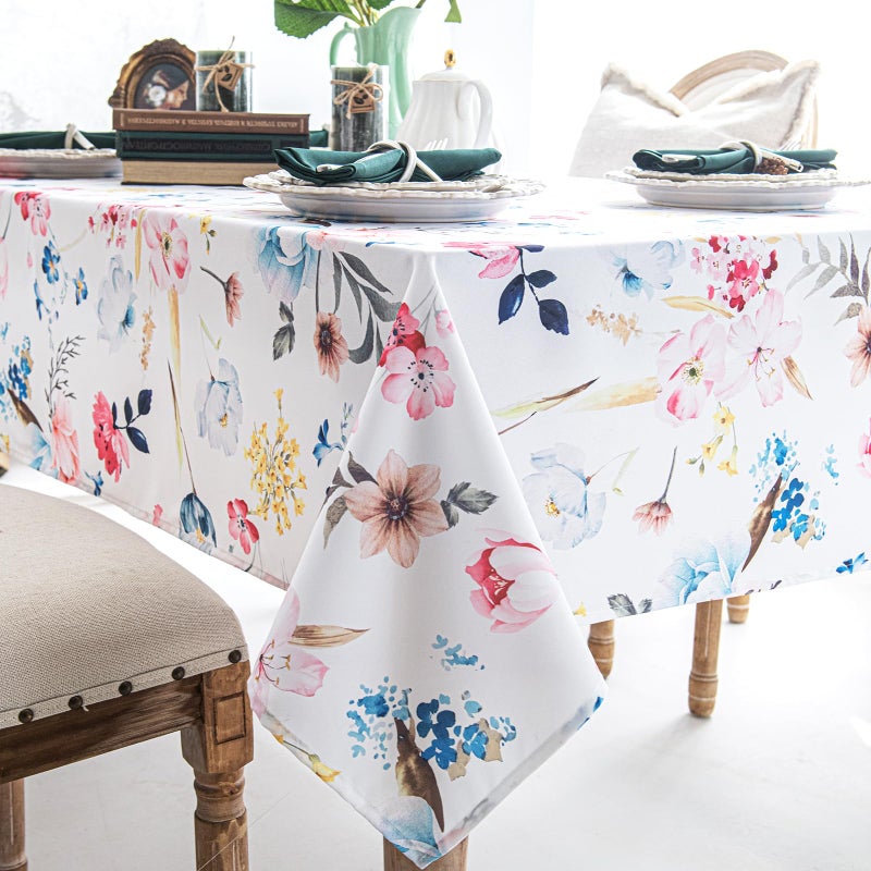 Joyfol Day Spillproof Floral Spring/Summer Indoor Tablecloth  Wrinkle Resistant Flower Table Cloth for Rectangle Tables  Picnic/Patio/Parties Outdoor Table Covers (60 X 84 Inch  Rectangular) - Image 5