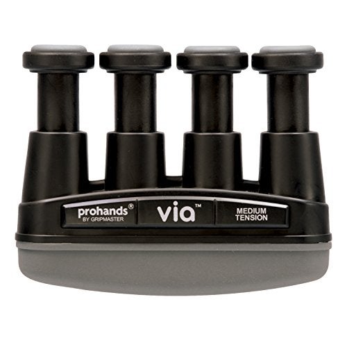 Prohands VIA Hand Exerciser, Finger Exerciser (Hand Grip Strengthener), Spring-Loaded, Finger-Piston System, Isolate and Exercise Each Finger, (6 lb Medium Tension, Black-Via) - Image 1