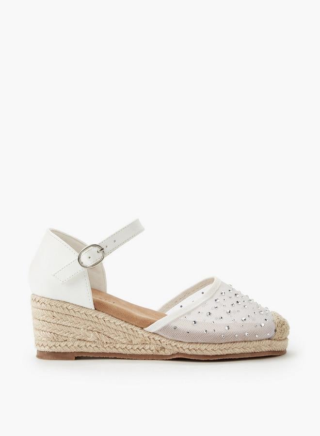 Peppermint Girls Wedge Heel Espadrille Sandals - Image 1