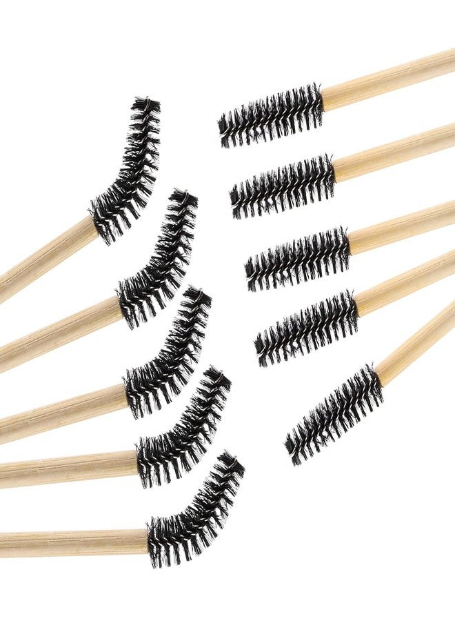 Tbestmax 300 Disposable Mascara Wands Eyelash Brush Spoolies for Eye Lash Extension Eyebrow Bamboo Stick Black - Image 3
